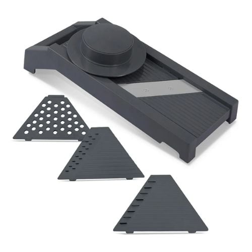 Culinare Stainless Steel 4-In 1 Blade Mandoline Slicer, Grey