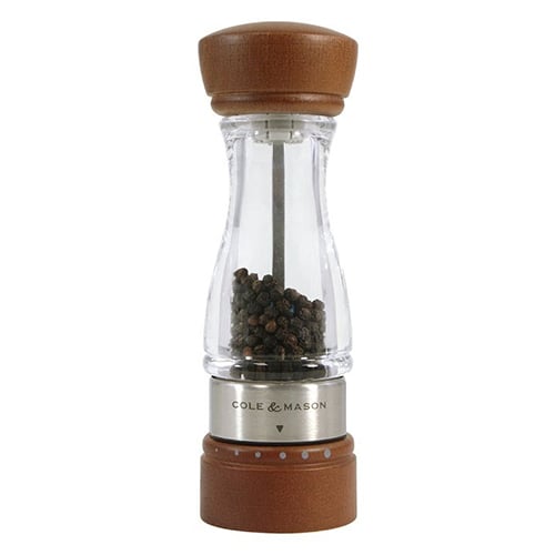 Cole & Mason Acrylic Pepper Mill with Carbon Steel Mechanism H18cm,Keswick