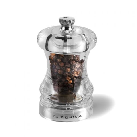 Cole & Mason Acrylic Pepper Mill with Carbon Steel Mechanism H8.5cm,Capstan