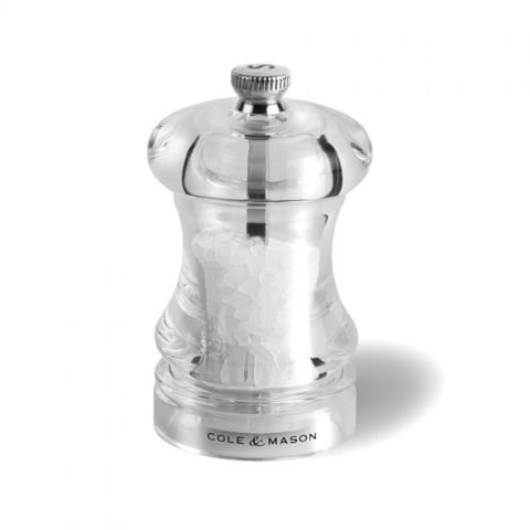 Cole & Mason Acrylic Salt Mill with Ceramic Mechanism H8.5cm,Capstan