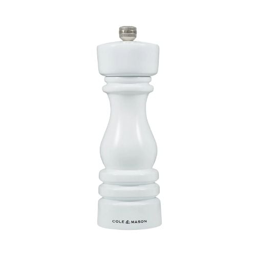 Cole&Mason London Wooden Salt Mill 18 cm, White Gloss