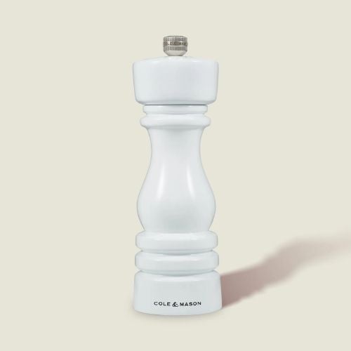 Cole&Mason London Wooden Pepper Mill 18cm, White Gloss