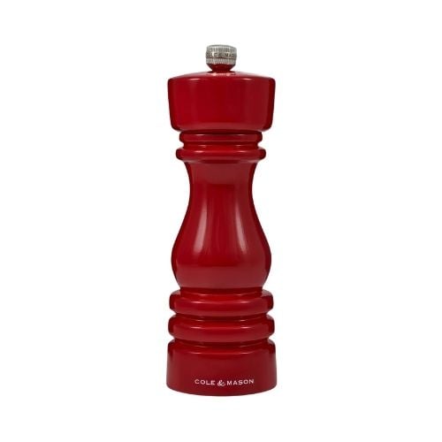 Cole&Mason London Wooden Salt Mill 18cm, Red Gloss