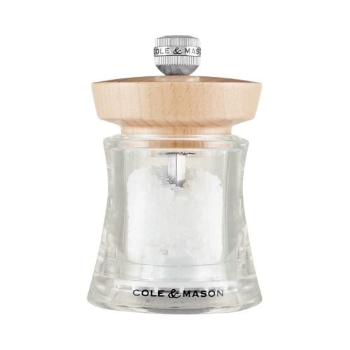 Cole&Mason Holborn Acrylic Salt Mill 9.5 cm, Natural Beech