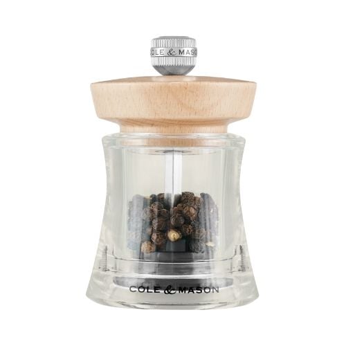 Cole&Mason Holborn Acrylic Pepper Mill 9.5 cm, Natural Beech
