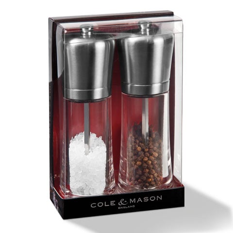 Cole & Mason Acrylic Salt & Pepper Mill Gift Set L62xW12.2xH18cm,Sandown