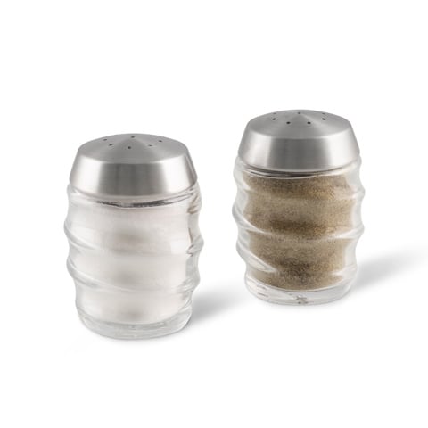 S/S/GLASS SALT & PEPPER SHAKERS GIFT SET