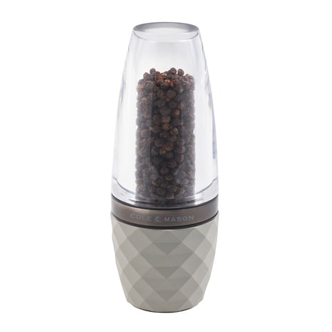 Cole & Mason Acrylic Pepper Mill, Gunmetal/Clear, City Concrete