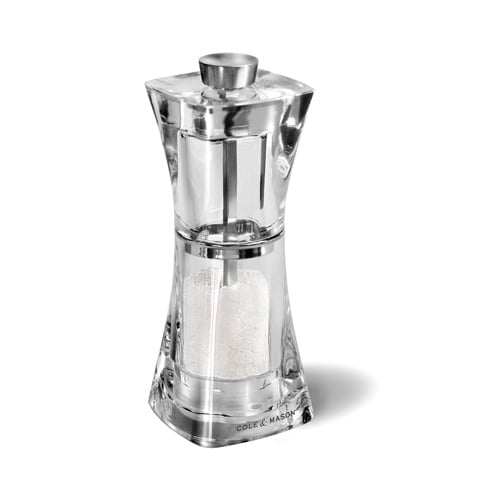 Cole & Mason Acrylic Salt Mill with Ceramic Mechanism H12.5cm,Crystal