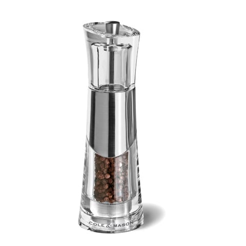 ACRYLIC PEPPER MILL w/CARBON STEEL MECHANISM