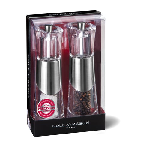 Cole & Mason Acrylic Pepper & Salt Mill H18.5cm,Bobbi Gift Set