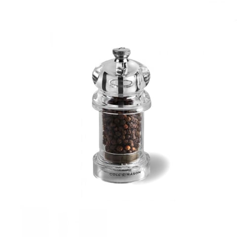 Cole & Mason Acrylic Pepper Mill with Carbon Steel Mechanism H10.5cm,Mini