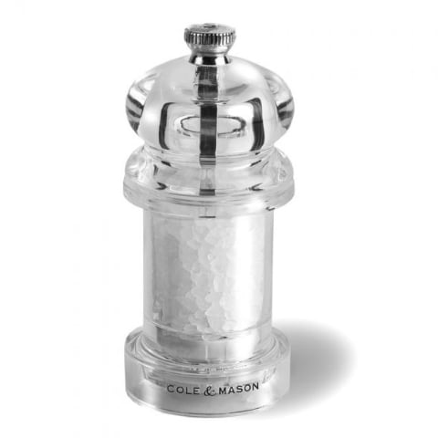 Cole & Mason Acrylic Salt Mill with Ceramic Mechanism H10.5cm,Mini