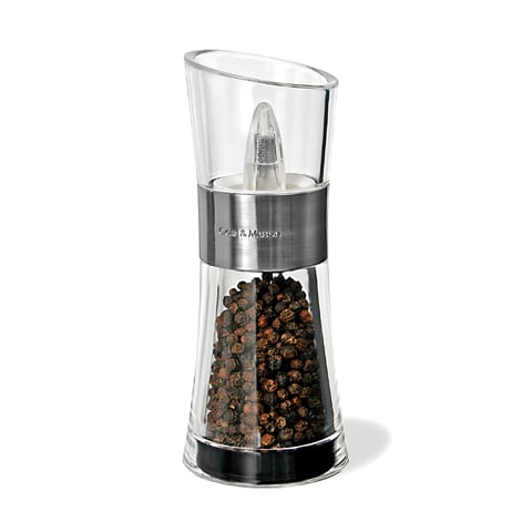 Cole & Mason Acrylic Pepper Mill with Carbon Steel Mechanism H15.4cm,Inverta Flip Chrome