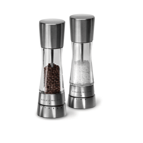 Cole & Mason Stainless Steel Acrylic Salt & Pepper Mill 19cm Gift Set , Derwent