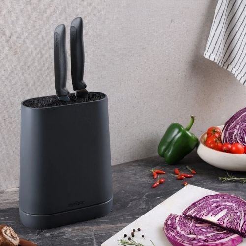 Zyliss Acrylonitrile Butadiene Styrene / Wheat Straw Universal Knife Block, Gray