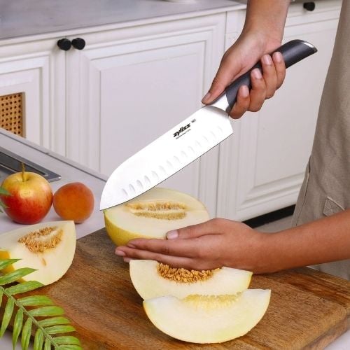 Zyliss Stainless Steel Santoku Knife 18.5cm, Gray, Comfort Pro