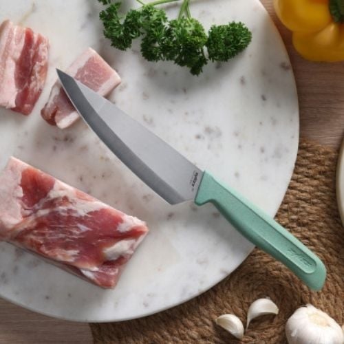 Zyliss Stainless Steel Utility Knife With Translucent Blade Cover 13cm, Green, Classic