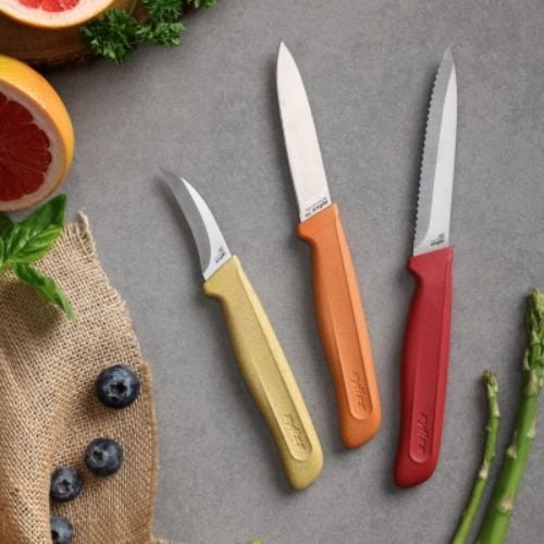 Zyliss Stainless Steel 3-Piece Knife Set With Translucent Blade Cover, Classic