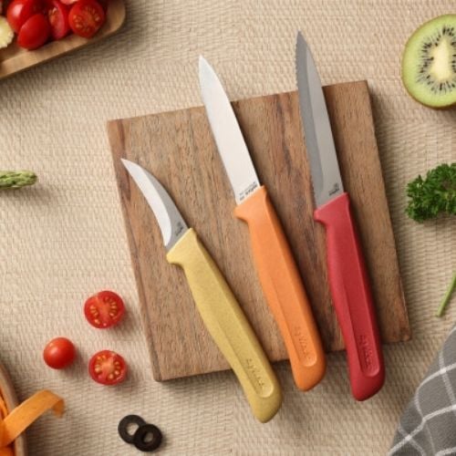 Zyliss Stainless Steel 3-Piece Knife Set With Translucent Blade Cover, Classic