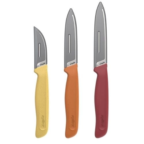 Zyliss Stainless Steel 3-Piece Knife Set With Translucent Blade Cover, Classic