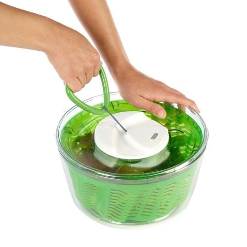Zyliss Acrylonitrile Butadiene Styrene Large Easy Spin 2 Salad Spinner , Green