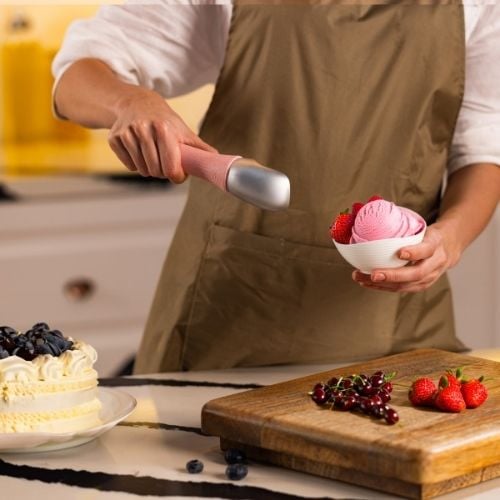Zyliss Polypropylene Ice Cream Scoop (Square) , Beige, Pink, Berry