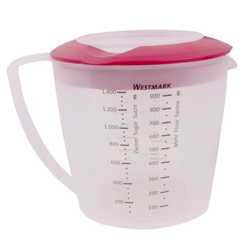 Westmark Plastic Plastic Mixing Jug With Lid & Scale 1.4Ltr Red