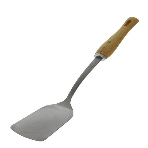 S/S PLAIN SPATULA WITH WOODEN HANDLE