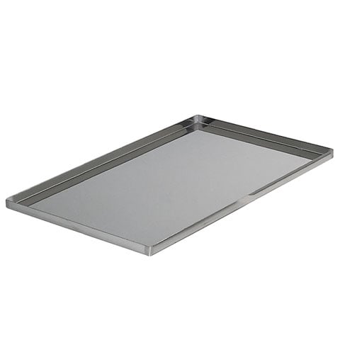 S/S BAKING TRAY WITH 90° RIM L53xW32.5xH2 (GN 1/1), DE BUYER