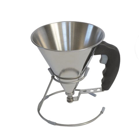 De Buyer Stainless Steel Mini Piston Funnel With Stand  0.8L, Black