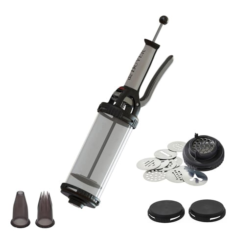 PISTON PASTRY TUBE SYRINGE WITH 2 NOZZLES & 13 DECOR DISCS