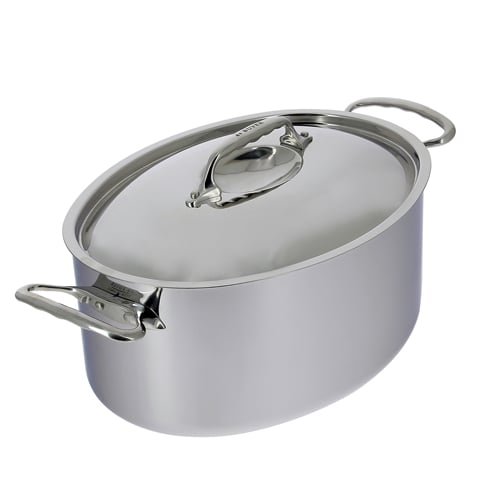 De Buyer Affinity Stainless Steel Oval Stewpan With Lid , Ø30xH13cm