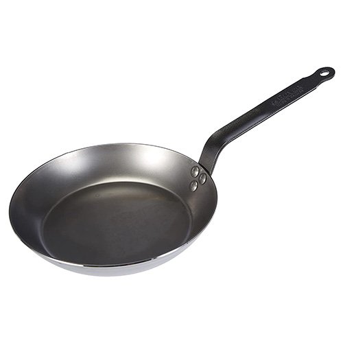 BLACK STEEL HEAVY-DUTY LYONNAISE FRYING PAN
