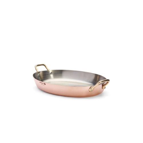 De Buyer Inocuivre Copper Oval Dish With 2 Handles L36xW26.2xH4.5cm