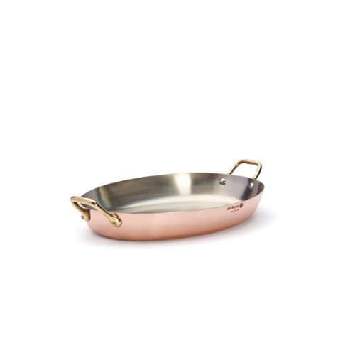 De Buyer Inocuivre Copper Oval Dish With 2 Handles L36xW26.2xH4.5cm