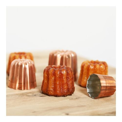 De Buyer Copper Canele Bordelais Fluted Mould Ø3.5xH3cm, 100ml