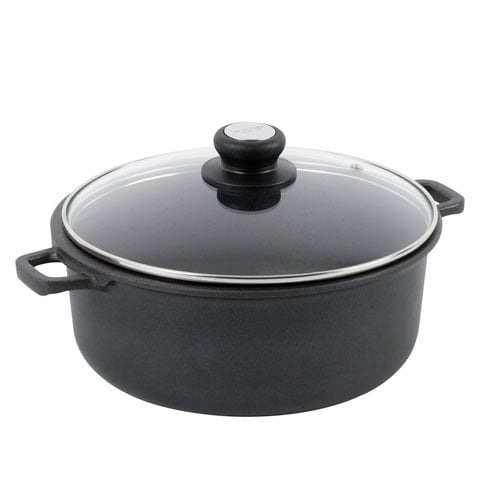 CAST ALUM NON-STICK CASSEROLE WITH GLASS LID Ø24cm