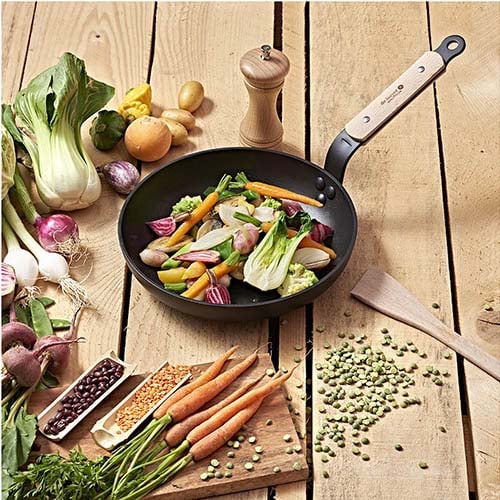 De Buyer Choc B Bois Round Non Stick Induction Frypan With Beech Wood Handle Ø20xL36.7xH3.2cm