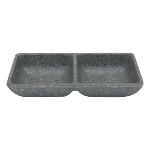 Inmiron Melamine Stone 2 Compartment Dish L15xW7.5xH3cm