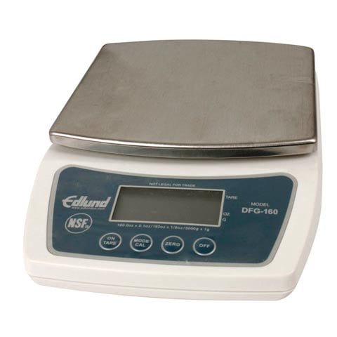 Edlund #DFG-160 Digital Portion Control Scale with Plastic Body & Stainless Steel Platform 5Kg/1G, 230V