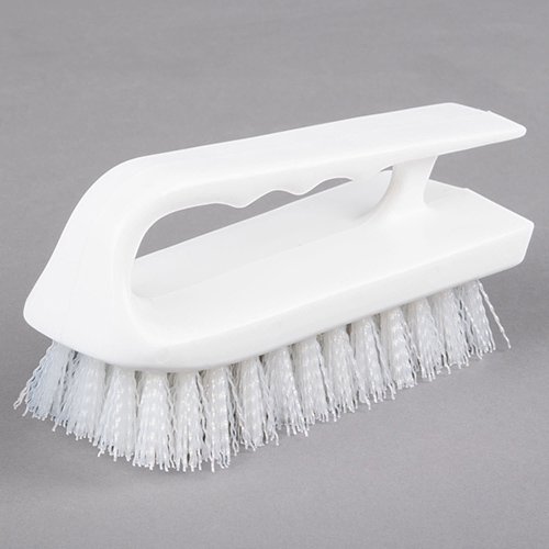 Sparta Polyester Scrub Brush with Handle 6", White