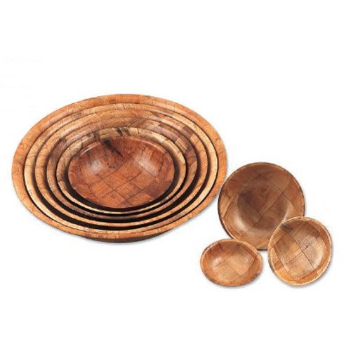 ROUND WOVEN WOODEN BOWL