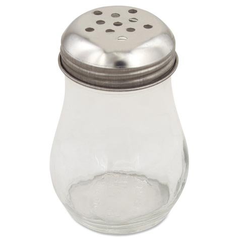 GLASS CHEESE SHAKER with STAINLESS STEEL PERFORATED LID