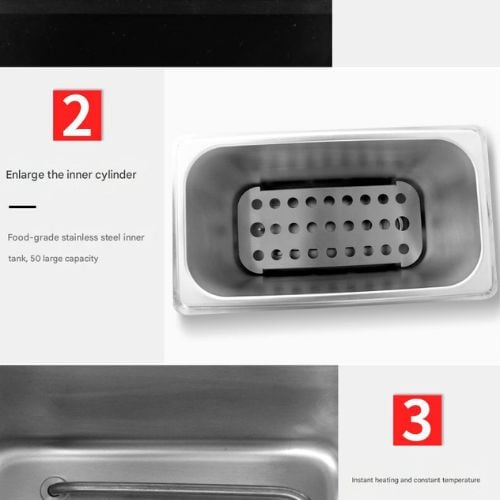 Stainless Steel Intelligent Automatic Commercial Egg Boiler Machine L19xW41xH29cm, 9L (Max<50Pcs), Timing: 0-99Min, Temp: 30-90̊ C, 220V/50Hz, 800W