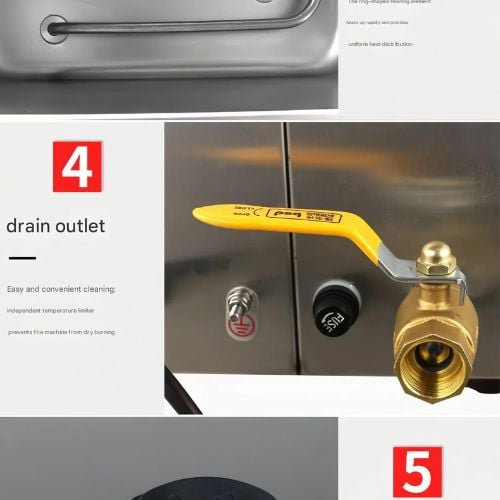 Stainless Steel Intelligent Automatic Commercial Egg Boiler Machine L19xW41xH29cm, 9L (Max<50Pcs), Timing: 0-99Min, Temp: 30-90̊ C, 220V/50Hz, 800W