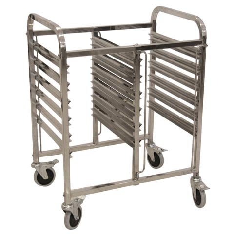 Stainless Steel Double Column Trolley For GN 1/1 Inserts W74xD55xH100cm