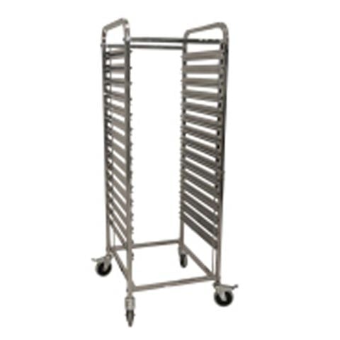 Stainless Steel Single Column Trolley For GN 2/1 Inserts W59xD67xH173.5cm, Max Load: 60Kg