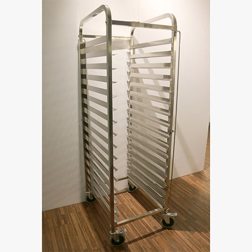 Stainless Steel 16-Tier Single Column Trolley For 26X18" Bun Pans W66.5xD51.5xH173.5cm, Max Load: 60Kg