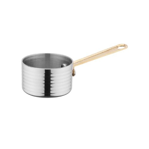 Stainless Steel 3 Layers Mini Steak Sauce Pot With Single Handle Ø6xH3.8cm, Thickness 2mm